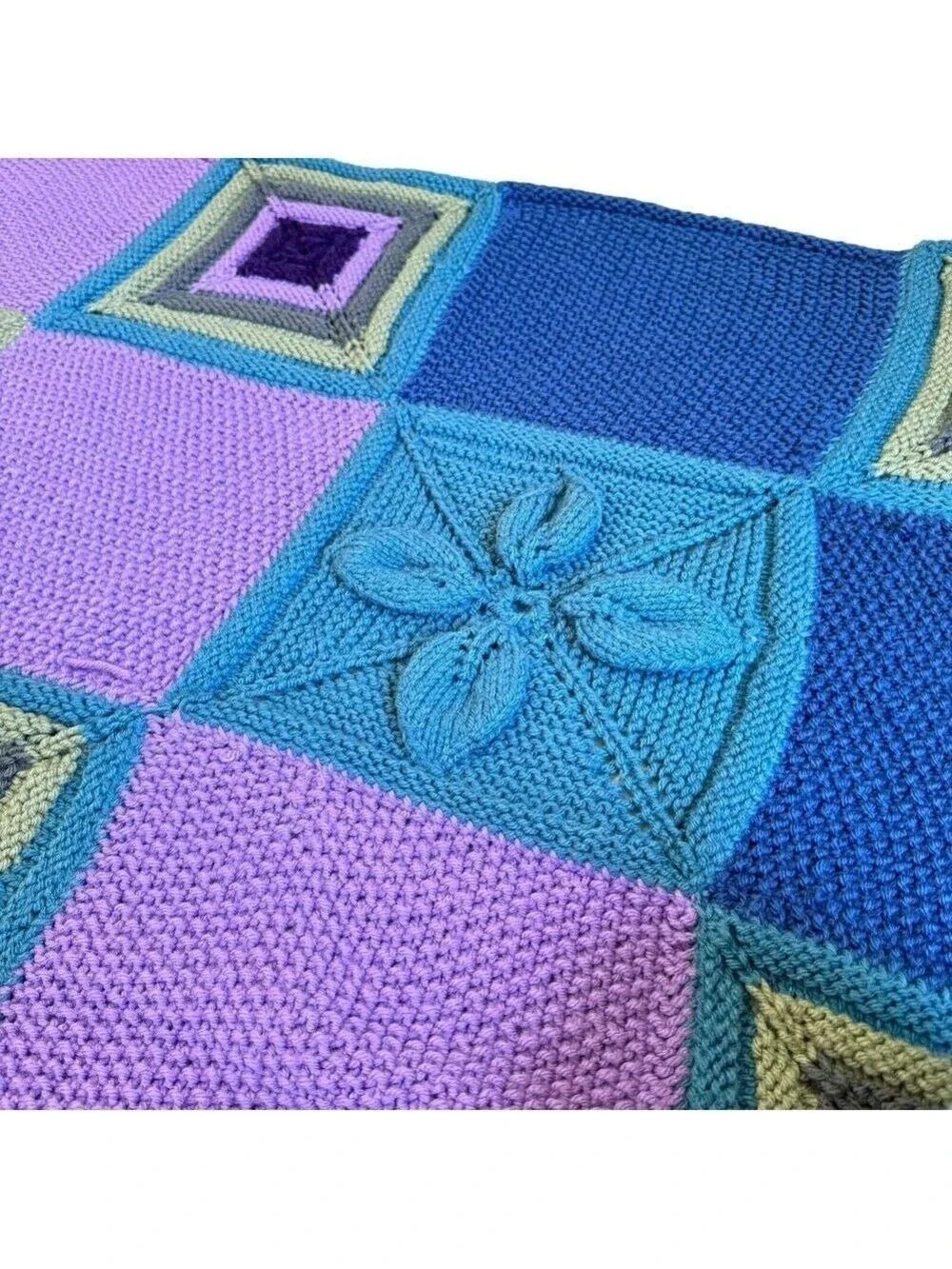 Vintage Mary Maxim Cottagecore 3D Flower Patch Throw Afghan 70